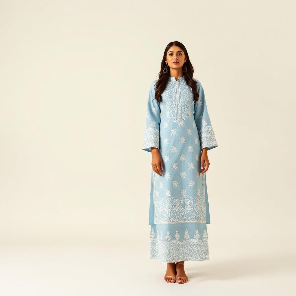 Powder Blue Chikankari Co-ord Set