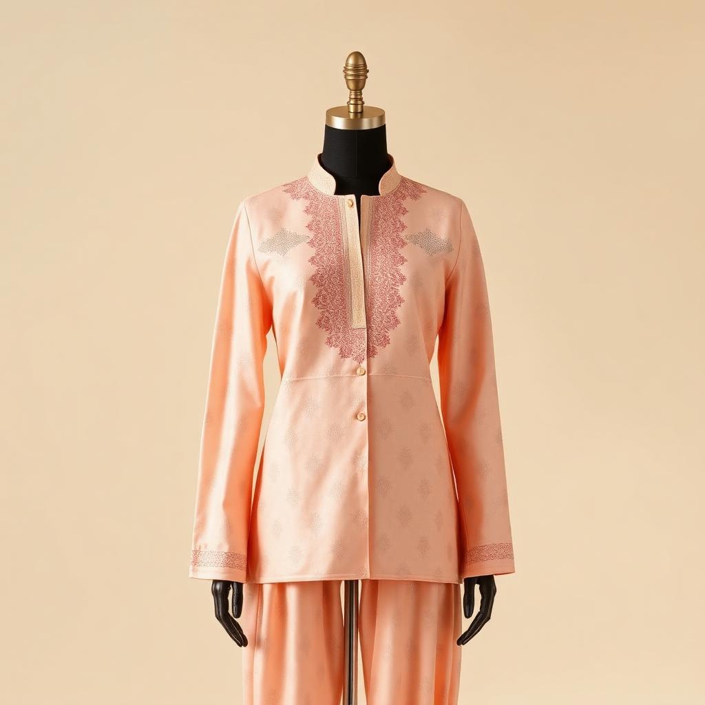 Pastel Peach Chikankari Co-ord Set
